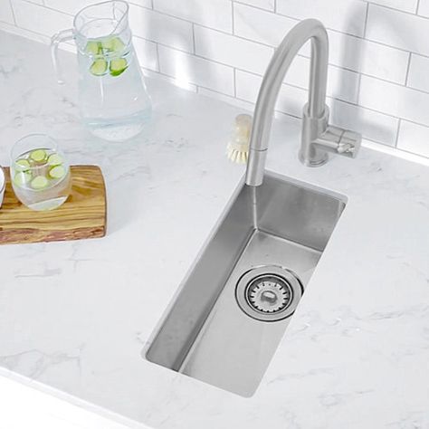 Kraus KRAUS Standart PRO™ 16 Gauge Undermount Single Bowl Stainless Steel Kitchen Bar Sink | Wayfair Small Bar Sink, Soap Dispenser Kitchen Sink, Kitchen Basement, Drop In Kitchen Sink, Small Bar, Stainless Steel Sink, Steel Kitchen Sink, Single Bowl Kitchen Sink, Bar Sink