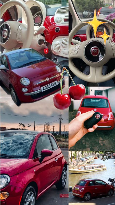 Fiat 500 Automatic, Fiat 500 Aesthetic, Fiat 500 Pink, Fiat 500 Red, Fiat 500 Interior, Red Car Accessories, Fiat 500 Cabrio, Fiat Uno Mille, 500 Fiat