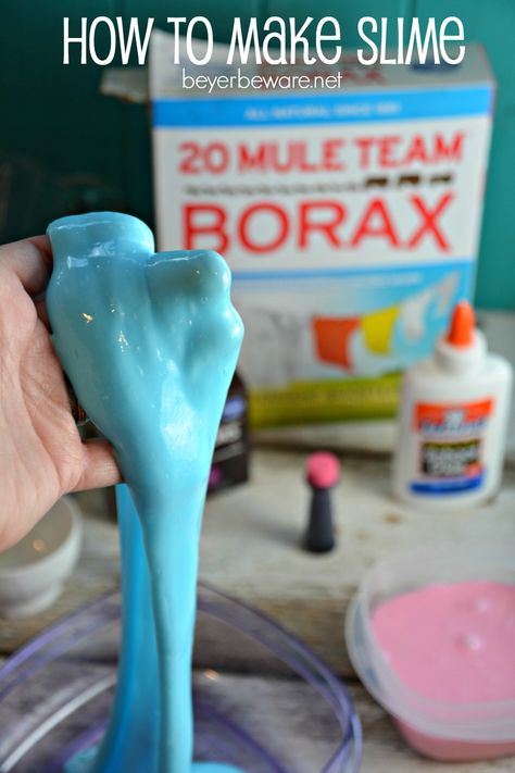 Slime instructions - step by step Melting Reference, Slime With Borax, Slime With Glue, Make Slime For Kids, Make Slime At Home, Borax Slime Recipe, Borax Slime, Diy Tricot, Easy Slime Recipe