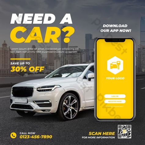 rent car promotion social media template Visual Advertising, Car Banner, Rent Car, Advertising Space, Presentation Video, Powerpoint Word, Promotional Design, Car Advertising, Rent A Car