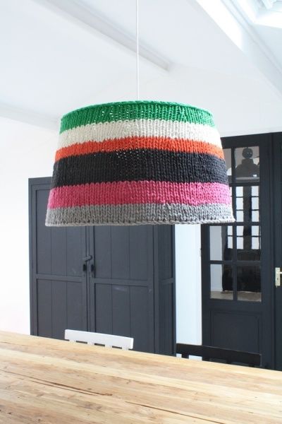 Knitted Lampshade, Sea Glass Lamp, Crochet Lampshade, Crochet Lamp, Diy Luminaire, Hk Living, Lampshade Chandelier, Diy Lamp, Crochet Home