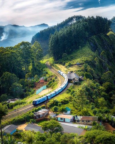 photo-of-railway-on-mountain-near-houses-1658967 | Photo Of … | Flickr Trans Siberian Railway, Train Route, Train Tour, Vientiane, Chur, Train Journey, Hill Station, Zermatt, Train Travel