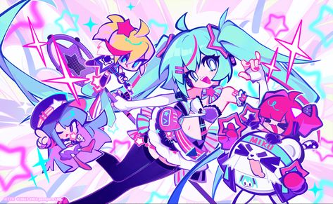 Muse Dash, Miku Hatsune Chibi, Miku Hatsune Vocaloid, Vocaloid Characters, Cute Doodle Art, 영감을 주는 캐릭터, Art Inspiration Drawing, Funky Art, Cute Doodles