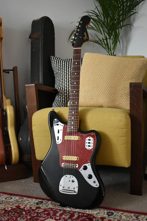 1996 Fender Japan Order (DK-161) JG66 Jaguar Black w/Matching Headstock CIJ, Offset, Limited, RARE Jaguar Black, Fender Japan, Jaguar, Japan, Black