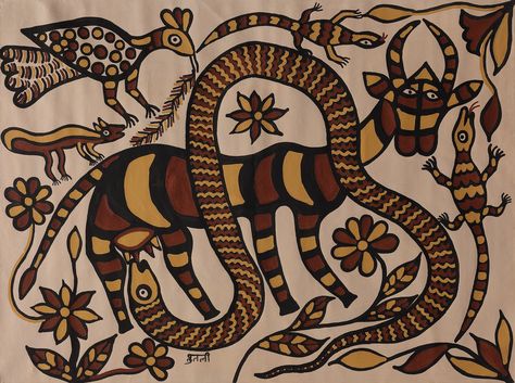 Sohrai Painting, Back Painting, Indian Folk Art, Madhubani Painting, Folk Art Painting, Mural Painting, Design History, Mural Art, History Design