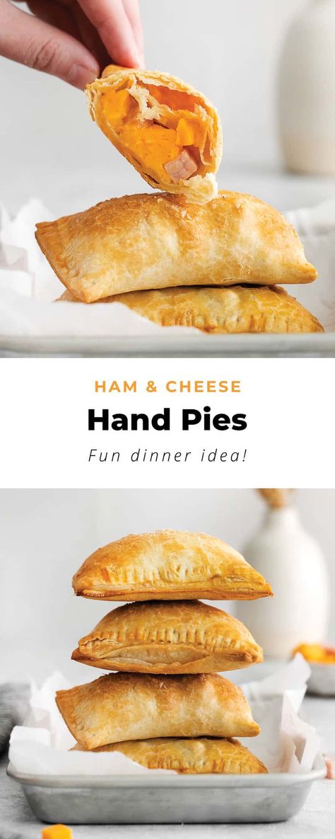 Meat And Cheese Hand Pies, Ham And Cheese Tart, Ham And Cheese Hand Pies Pioneer Woman, Easy Packable Desserts, Ham Hand Pies Recipes, Savory Hand Pies Recipes Easy, Ham And Cheese Turnovers, Pie Crust Recipes Dinner, Savory Fried Pies