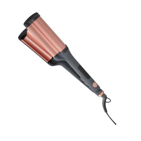 Hairitage Catch The Wave Curling + Crimping Iron - 3 Barrel Ceramic Tourmaline Pink Curler + Crimper - Beach Waves + Curls - Reduce Frizz + Increase Shine - All Hair Types + Textures Beach Waves Curls, Crimping Iron, Waves Curls, Crimping, The Wave, All Hair Types, Beach Waves, Styling Tools, Men's Grooming