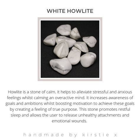 White Howlite Meaning, White Howlite Crystal Meaning, Howlite Crystal Meaning, Howlite Meaning, Gem Meaning, Howlite Crystal, Crystal Power, Crystal Aesthetic, Witch Spell Book