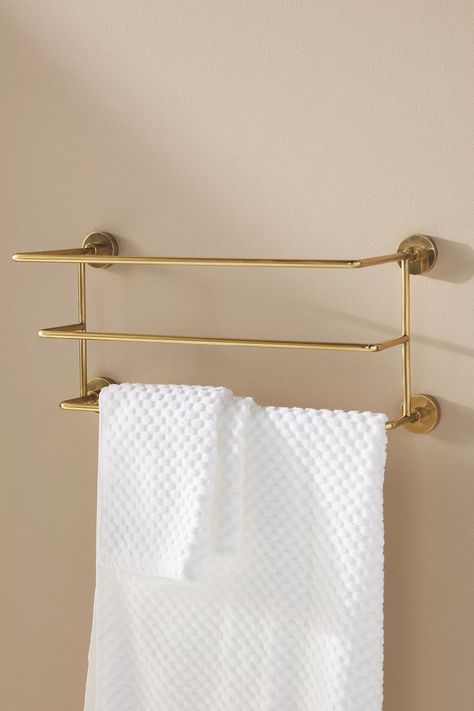 Amara Wall Mounted Towel Rack | Anthropologie UK Mounted Towel Rack, Free Standing Towel Rack, Bathroom Towel Rails, Wall Mounted Towel Rack, Bamboo Towels, Wooden Rack, Turkish Cotton Towels, Pot Rack, Towel Collection