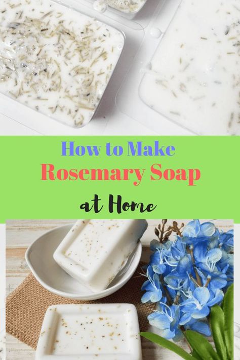 homemade_rosemary_soap_two_photos_pin Rosemary Soap, Aloe Soap, Sugar Scrub Cubes, Make Brown Sugar, Brown Sugar Scrub, Oatmeal Soap, How To Make Brown, Soap Making Supplies, Homemade Soap Recipes