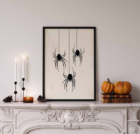 Get into the Halloween spirit with our charming Halloween Art Prints, perfect for adding a festive touch to your decor. These spooky posters are ideal for any Halloween wall art collection - vintage, gothic or whimsical. Whether you're  looking for fun pumpkin decorations, cute Halloween ghost decorations, gothic haunted castle sketches or  trendy skeletons, these prints bring the holiday to life. WHAT'S INCLUDED * Ready-to-print high-res PDFs & JPGs (in 5 aspect ratios perfect for printing to your desired size) * Please note this is a DIGITAL DOWNLOAD that can be printed at home or your local printing center; no physical product will be mailed. **Upon purchase, you will receive a PDF linking you (via Google Drive) to the printer-ready high-res file. To print at home or your local print sh Simplistic Halloween Decor, Simple Fall And Halloween Decor, Vintage Diy Halloween Decor, Halloween Sign Decor, Call Decor Ideas, Halloween Decor Minimalist, Halloween Chic Decor, Diy Halloween Wall Art, Halloween Decor 2024