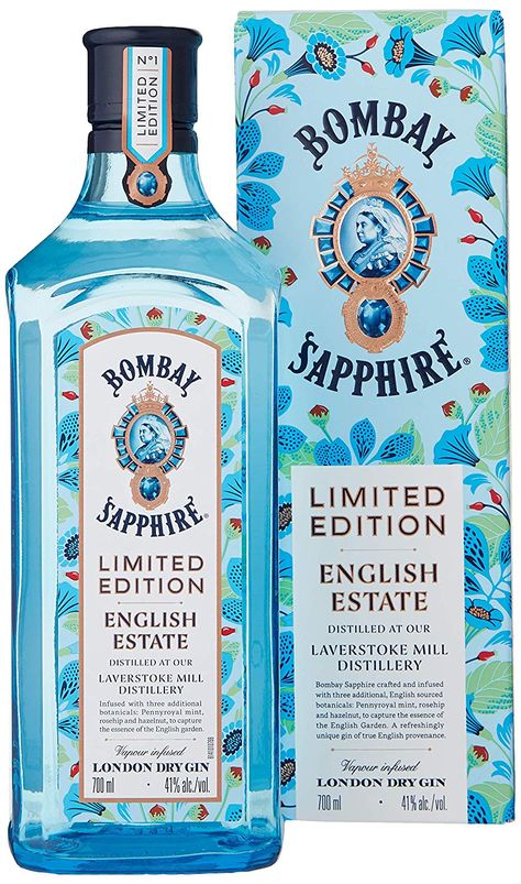 Tuscan Fashion, Baileys Tiramisu, Water Bottle Label Design, English Estate, Bombay Sapphire, Cocktail Serving, Bottle Label Design, London Dry Gin, Bottle Wrapping