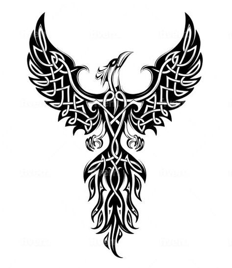 Tribal tattoo designs Phoenix Drawing, Celtic Tattoo Designs, Unique Tattoos For Men, Native Tattoos, Celtic Tattoo, Norse Tattoo, Dragon Tattoo Designs, Celtic Style, Phoenix Tattoo