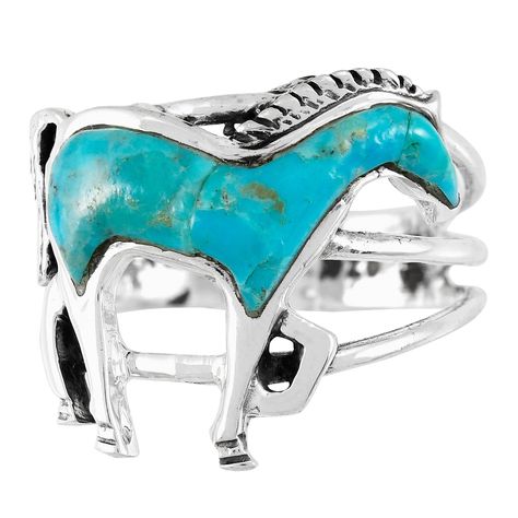 PRICES MAY VARY. 925 Sterling Silver (Solid) Genuine Turquoise (natural turquoise that has been treated, and color-enhanced). Color/shades/matrix will vary. See ruler image for dimensions Premium Quality | Imported Gorgeous horse ring in solid sterling silver and genuine gemstones. Amazing craftsmanship. Trendy but with a touch of Southwest flair that is always exciting!Gemstones include Turquoise, Purple Turquoise, Spiny Oyster, Black Shell and Lab-Created Opal. Note: Due to the nature of these Horse Ring, Purple Turquoise, Spiny Oyster, 6th Birthday, Genuine Turquoise, Natural Turquoise, Turquoise Gemstone, Ring Sterling Silver, Color Shades