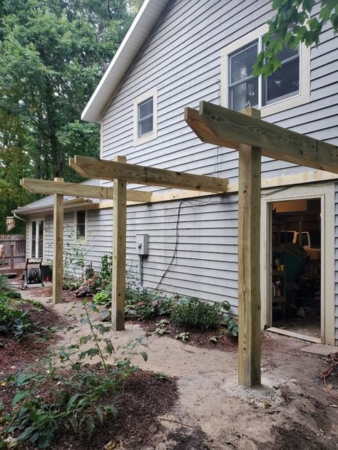 How to Install Girders for a Garden Arbor - The Renaissance Garden Guy Arbor Attached To House, Deck With Arbor, Rose Arbor Trellis, Arbor Gate, Metal Arbor, Trellis System, Arbors Trellis, Diy Fountain, Garden Arbor