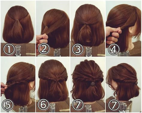 Cute Short Hairstyles Prom, Prom Hair Inspo Short Hair, Easy Mid Length Hairstyles Half Up, Holiday Hair Styles Short Hair, Half Up Half Down Hairstyles For Medium Hair, Easy Hairstyles Short Hair, Half Up Half Down Bob, The Butterfly Haircut, Formal Hairstyles For Short Hair