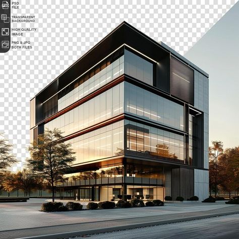 PSD luxury hotel or office isolated | Premium Psd #Freepik #psd Hotel 3d Design Exterior, Modern Hotel Exterior, Cot Design, Hotel Background, Commercial Design Exterior, Hotel Exterior, Model House, Modern Exterior House Designs, Model House Plan