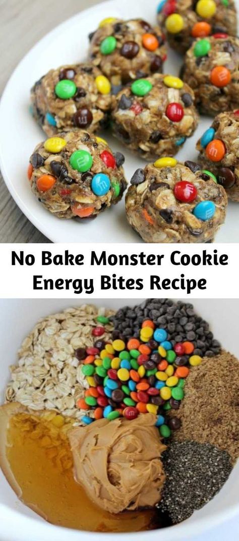 Energy Bites Recipe, Energy Bites Recipes, Monster Cookie, Baking With Kids, Energy Balls, Energy Bites, Monster Energy, Healthy Sweets, Healthy Dessert Recipes