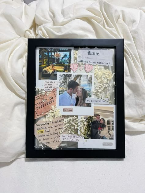 Boyfriend Gifts Unique, Simple Gifts For Your Boyfriend, Cute Picture Crafts For Boyfriend, Framed Gifts For Boyfriend, Polaroid Gifts For Boyfriend, Shadow Box Gifts For Boyfriend, Collage For Boyfriend Birthday, Gift Bf Ideas, Photo Gift For Boyfriend