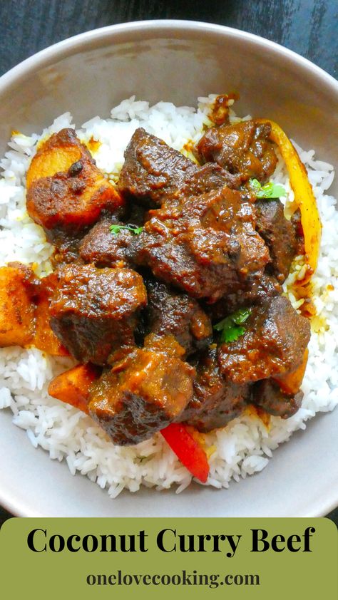 Coconut Curry Beef Thai Beef Recipes Coconut Milk, Jamaican Beef Curry Recipe, Curry Beef Recipes Jamaican, Curry Beef Recipes, Coconut Beef Curry, Beef Recepies, Banana Fritters Recipe, Curried Beef, Healthy Proteins