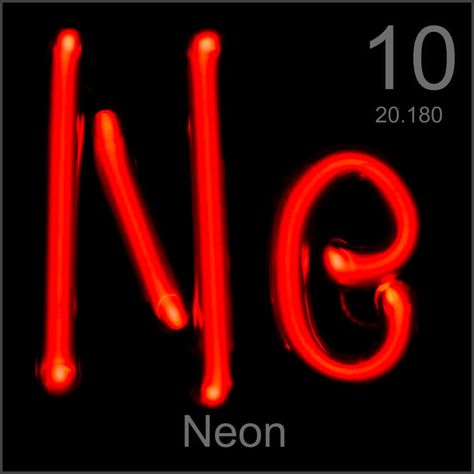 Element Project Ideas, Neon Element, Periodic Table Poster, Atomic Symbol, Element Project, Neon Gas, Noble Gas, Periodic Table Of The Elements, Neon Museum