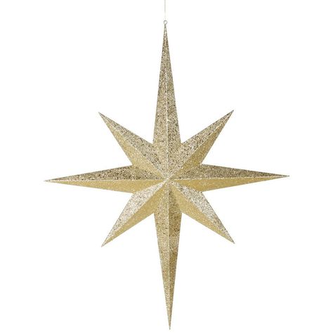 Star 8 Point Glitter Ornament 8 Point Star, Realistic Artificial Christmas Trees, Christmas Service, Gold Christmas Decorations, Contemporary Christmas, Glitter Ornaments, Xmas Tree Decorations, Metal Stars, Paper Stars