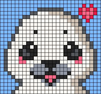 Seal Perler Beads, Seal Pixel Art, Wolf Pixel Art, Animals Eyes, Hama Art, Grid Art, Pixel Beads, Graph Crochet, Easy Pixel Art