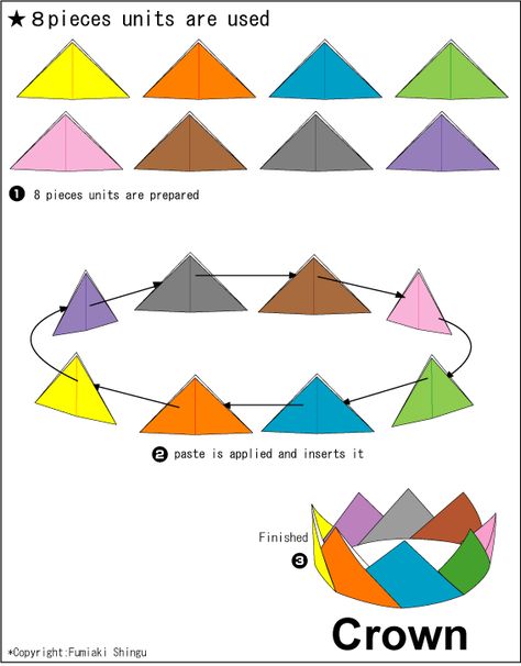 Origami Crown, Origami Step By Step, Paper Folding Crafts, Kids Origami, Instruções Origami, Paper Crowns, Origami Tutorial, Paper Crafts Origami, Origami Easy