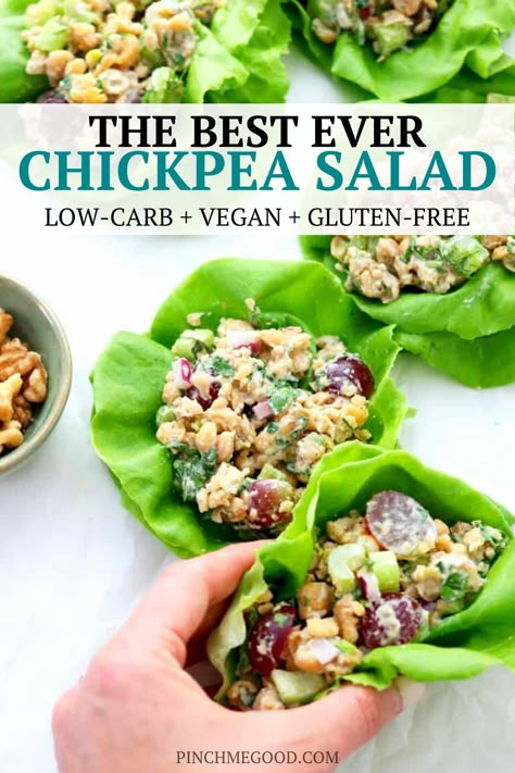 Chickpea Chicken Salad, Chickpea Chicken, Mediterranean Sandwich, Tacos Vegan, Vegan Mediterranean, Boiled Egg Diet Plan, Vegan Mayo, Low Carb Vegan, Low Carb Diet Recipes