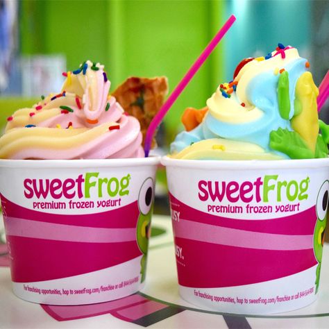 Premium Frozen Yogurt Restaurant - Winston-Salem NC 27103 Sweet Frog Frozen Yogurt, Cake Batter Ice Cream, Sweet Frog, Cake Batter Cookies, Catering Desserts, Frozen Yoghurt, Frozen Treat, Vanilla Chocolate, Dunkin Donuts Coffee Cup