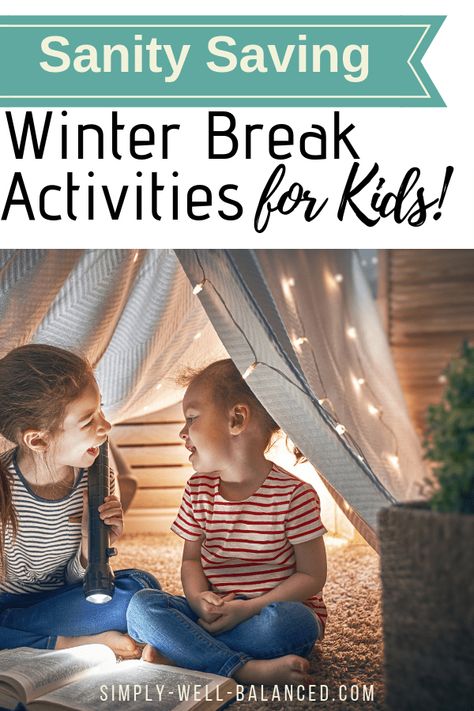 Awesome list of winter break activities for kids. Looking for things to do to keep kids busy during holiday vacation? Games, art projects and activities for family fun from the holidays thru New Year's. #winterfun #rainyday #kidsactivities Vacation Activities For Kids, Winter Break Activities For Kids, Winter Family Activities, Natural Playscapes, Winter Break Activities, Family Activities Preschool, Vacation Games, Keep Kids Busy, Keeping Kids Busy