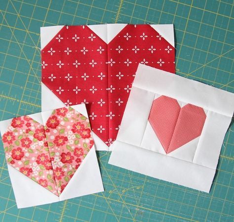 Cluck Cluck Sew, Heart Quilt Pattern, Heart Blocks, Quilt Block Tutorial, Quilt Block Pattern, My Funny Valentine, Heart Quilt, Free Quilting, Mini Quilts