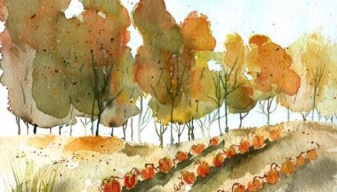 Painting Pumpkins | the creative life in between Heart Watercolor Painting, Field Watercolor, Heart Watercolor, Painting Pumpkins, Halloween Mason Jars, Watercolor Paintings Of Animals, Learn Watercolor Painting, Watercolor Beginner, Learn Watercolor