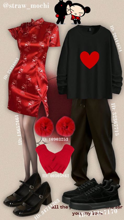 Pucca & Garu ❤️🖤 #outfitinspo #shein #pucca #garu #costume #halloween #couple #black #red Couple Black, Halloween Couple, Character Inspired Outfits, Casual Cosplay, Outfit Inspo Casual, Fantasias Halloween, Mermaid Costume, Couples Costumes, Costume Halloween