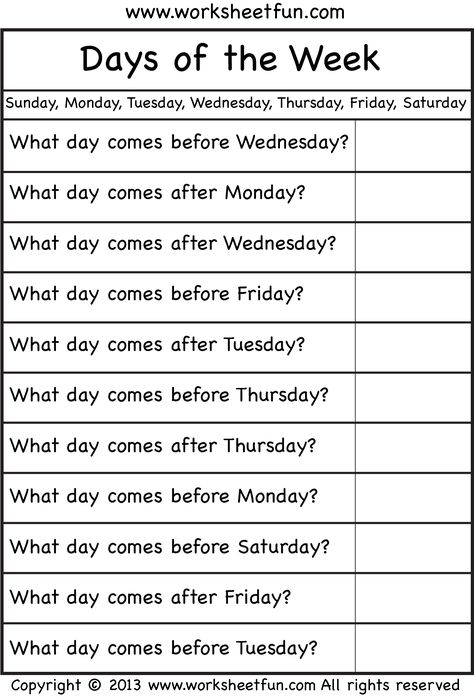 days of the week English Grammar For Kids, Grammar For Kids, Kindergarten Reading Worksheets, First Grade Worksheets, English Activities For Kids, 2nd Grade Math Worksheets, Learning English For Kids, English Grammar Worksheets, English Worksheets For Kids