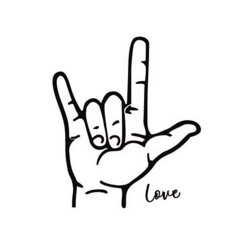 Hand Sign Tattoo, Asl Tattoo, Sign Language Tattoo, Love Hand Sign, Sign Tattoo, I Love You Signs, Asl Sign Language, Love Articles, Hand Sticker