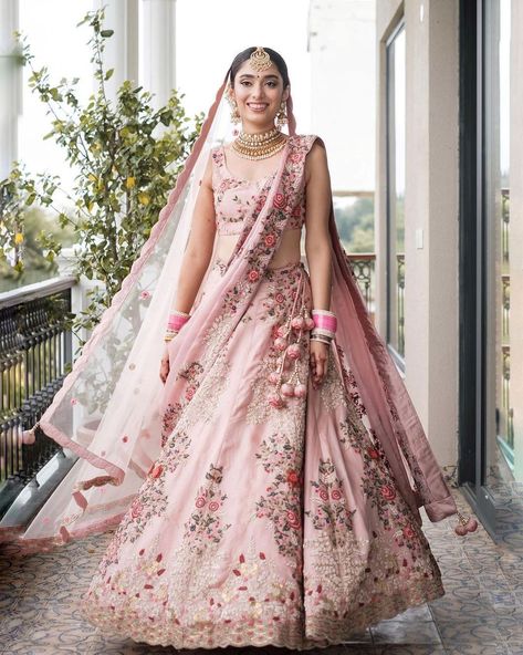 bride twirling in a pink lehenga Bridal Lehenga Designs Latest, Pink Wedding Lehenga, Lehenga Latest, Bridal Lehenga Images, Lehenga Designs Latest, Pink Bridal Lehenga, Latest Bridal Lehenga Designs, Bridal Lehenga Designs, Latest Bridal Lehenga