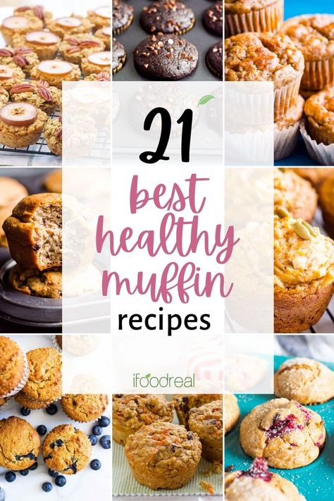 These 21 Healthy Muffin Recipes are perfect for enjoying as a wholesome breakfast, snack, or dessert. This list includes healthy muffins for kids and adults packed with nourishing ingredients like unrefined sweeteners, healthier flour alternatives (including gluten-free options), reduced-fat/oil, and even hidden veggies! The result are homemade muffins that will satisfy your sweet tooth while nourishing your body! Healthy High Fiber Muffins, Low Sodium Muffins, Healthy Flour Alternatives, Oat Flour Banana Muffins, Muffins For Kids, Strawberry Muffins Healthy, Healthy Muffins For Kids, Morning Glory Muffins Healthy, Almond Flour Banana Muffins