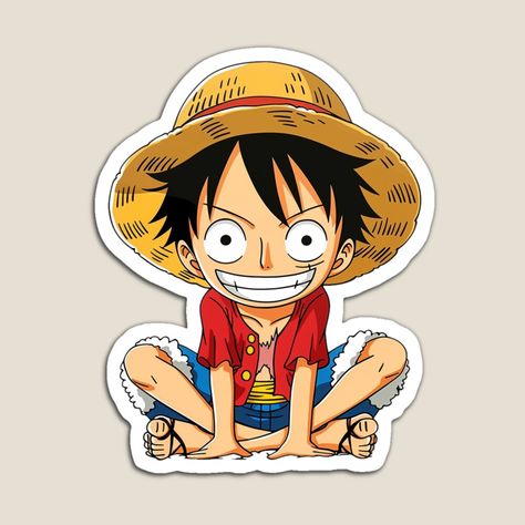 Get my art printed on awesome products. Support me at Redbubble #RBandME: https://www.redbubble.com/i/magnet/Monkey-D-Luffy-by-HANGLEMAN/161040141.TBCTK?asc=u One Piece All Characters, Luffy Sticker, One Piece Stickers, One Piece Chibi, One Piece Birthdays, One Piece Logo, Android Wallpaper Art, Soccer Birthday, Marvel Artwork