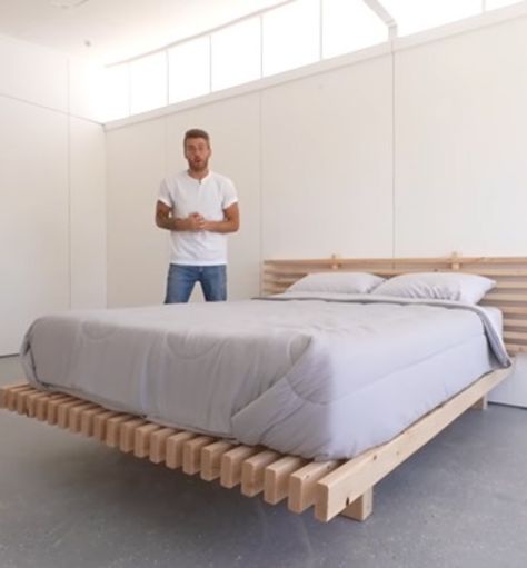 the question we answer here is: "do platform beds need box springs?" No Box Spring Bed Ideas, Dream Bedroom Luxury, Japanese Platform Bed, Japanese Style Bed, Low Platform Bed, Bed Frame Plans, Simple Bed Frame, Attic Bedroom Designs, Wood Bed Design