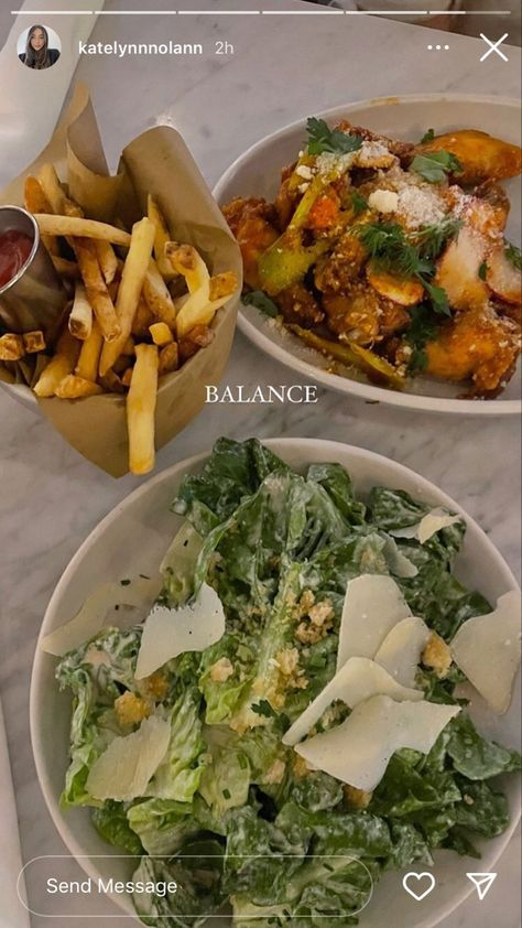 Salad And Fries Aesthetic, Salad And Fries, Katelynn Nolan, Fries Aesthetic, Intuitive Eating, Pretty Food, Palak Paneer, Stories Instagram, Cooking Tips