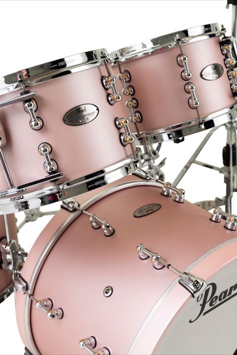 Pink Drum Set, Pink Drums, Drum Wallpaper, Pearl Drum Kit, Pearl Reference, Drums Wallpaper, Bongo Drums, Homemade Instruments, Pearl Drums