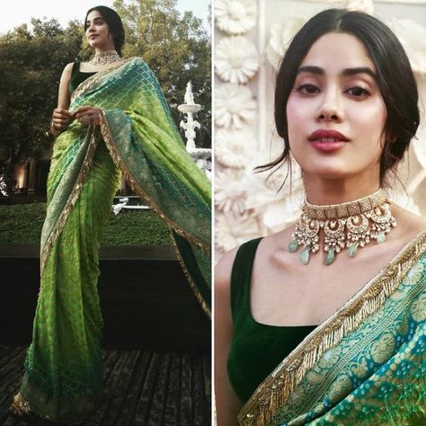 Most Glam Bridesmaid Outfit Ideas We Spotted at #TheAmbaniSangeet! | ShaadiSaga Velvet Blouse Design, Indian Sari Dress, Lehnga Dress, Indian Saree Blouses Designs, Indian Fashion Saree, Traditional Indian Outfits, Indian Bridal Outfits, Saree Trends, Desi Wedding