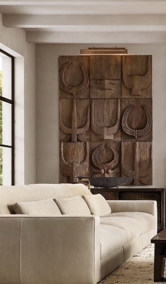 Living Room Indian, Indian Wall Decor, African Interior Design, African Interior, African Home Decor, Wall Panelling, Wood Sculpture, Art Display, Wall Sculptures