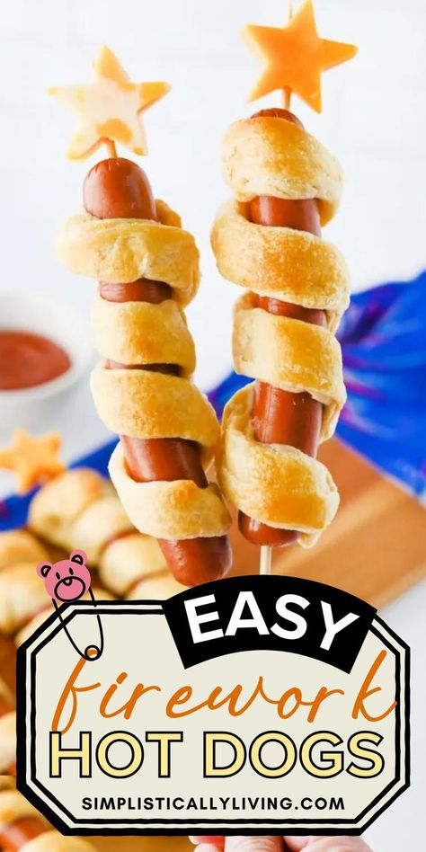 firework hot dogs Crescent Roll Dough, Crescent Roll, Spark Joy, Hot Dogs, Crescent, Dough, The Next, Dogs