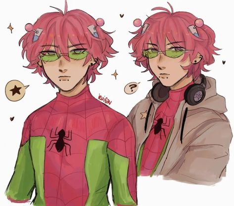 Spiderman Art Sketch, Saiki K, Saiki Kusuo, Spiderman Art, Cute Art Styles, Sketchbook Art Inspiration, Funky Art, Cartoon Art Styles, Pretty Art