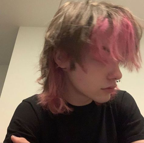 Punk Hair Men, Pink Hair Guy, Men Hair Color, Punk Hair, Men Hair, Hair Reference, Pink Hair, Piercings, Hair Color