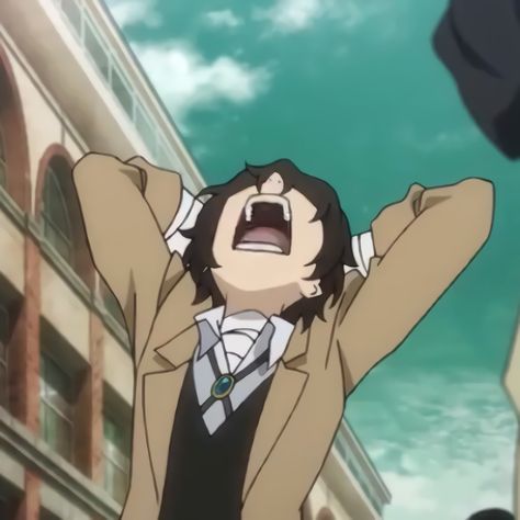 Dazai Osamu Anime, Anime Bungou Stray Dogs, Funny Dog Faces, Bungou Stray Dogs Characters, Boys Sticker, Dazai Bungou Stray Dogs, Goofy Pictures, Feral Cats, Funny Dog Pictures