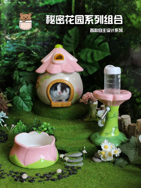 Garden Series Ceramic Hamster House Hamster Food Basin Hamster Cage Landscaping Supplies Hamster Accessories Hamster Kettle - Cages - AliExpress Ceramic Hamster Hideout, Ceramic Hamster, Hamster Supplies, Mouse Cage, Hamster Accessories, Hamster Habitat, Hamster Food, Hamster Care, Animal Cage