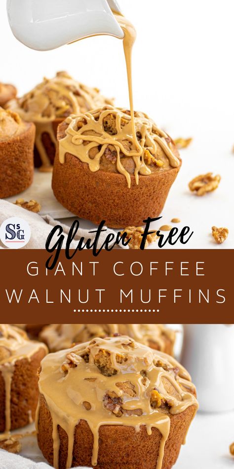 Another Costco inpsired giant muffin recipe! These rich muffins are the perfect weekday pick me up, packed with coffee and toasted walnuts. Giant Muffins Recipe, Giant Muffins, Costco Muffin Recipe, Costco Copycat, Costco Muffins, Gluten Free Cheesecake Recipes, Lemon Raspberry Muffins, Gluten Free Coffee, Cinnamon Roll Muffins